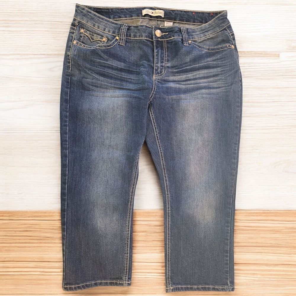 Love Nation Blue Ankle Cropped Tapered Jeans  (JEA9)